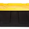Office Depot® Brand by GreenMade® Professional Storage Tote With Handles/Snap Lid, 27 Gallon, 30-1/10" x 20-1/4" x 14-3/4", Black/Yellow, Pack Of 4
