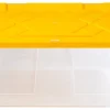Office Depot® Brand by GreenMade® Professional Storage Totes, 27 Gallon, 30-1/10"x20-1/4"x14-3/4", Clear/Yellow, Pack Of 4 Totes - 761707