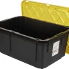 Office Depot® Brand by Greenmade® Professional Storage Totes, 23-Gallon, Black/Yellow, Pack Of 4 Totes