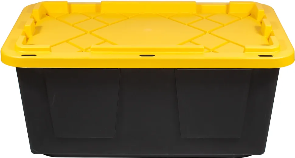 Office Depot® Brand by Greenmade® Professional Storage Totes, 23-Gallon, Black/Yellow, Pack Of 4 Totes
