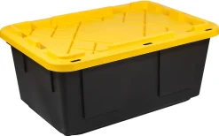 Office Depot® Brand by GreenMade® Professional Storage Totes, 23-Gallon, Black/Yellow