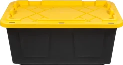 Office Depot® Brand by GreenMade® Professional Storage Totes, 23-Gallon, Black/Yellow