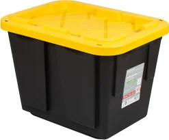 Office Depot® Brand by Greenmade® Professional Storage Totes, 12-Gallon, Black/Yellow