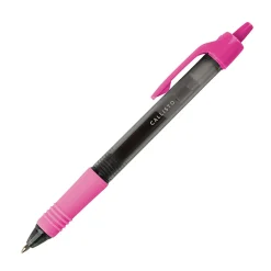 Office Depot® Brand Callisto Retractable Gel Ink Pens, Medium Point, 0.7 mm, Transparent Black Barrel, Assorted Fashion Ink Colors, Pack Of 24 Pens