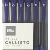 Office Depot® Brand Callisto Retractable Gel Ink Pens, Fine Point, 0.5 mm, Translucent Blue Barrel, Blue Ink, Pack Of 12 Pens