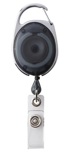 Office Depot® Brand Carabiner Badge Reel, 4" x 1-1/4", Smoke