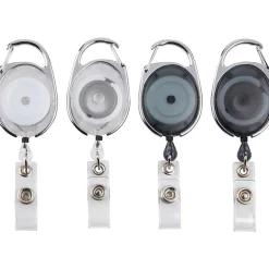 Office DepotĀ® Brand Carabiner-Style ID Card Reels, Assorted Colors, Pack Of 4