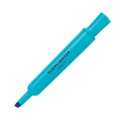 Office DepotĀ® Brand Chisel-Tip Highlighter, 100% Recycled Plastic Barrel, Fluorescent Blue, Pack Of 12