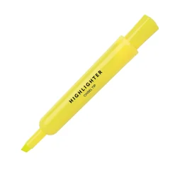 Office Depot® Brand Chisel-Tip Highlighters, 100% Recycled Plastic Barrel, Fluorescent Yellow, Pack Of 12