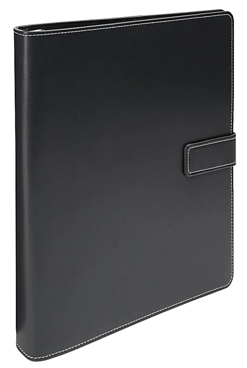 Office Depot® Brand Classic Style Magnetic Strap 3-Ring Binder, 1-1/2" Round Rings, Black