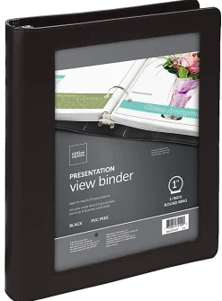 Office Depot® Brand Classic-Style View 3-Ring Binder, 1" Round Rings, Black
