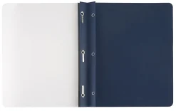 Office Depot® Brand Clear-Front Report Covers With Linen Texture, Navy, Pack Of 5