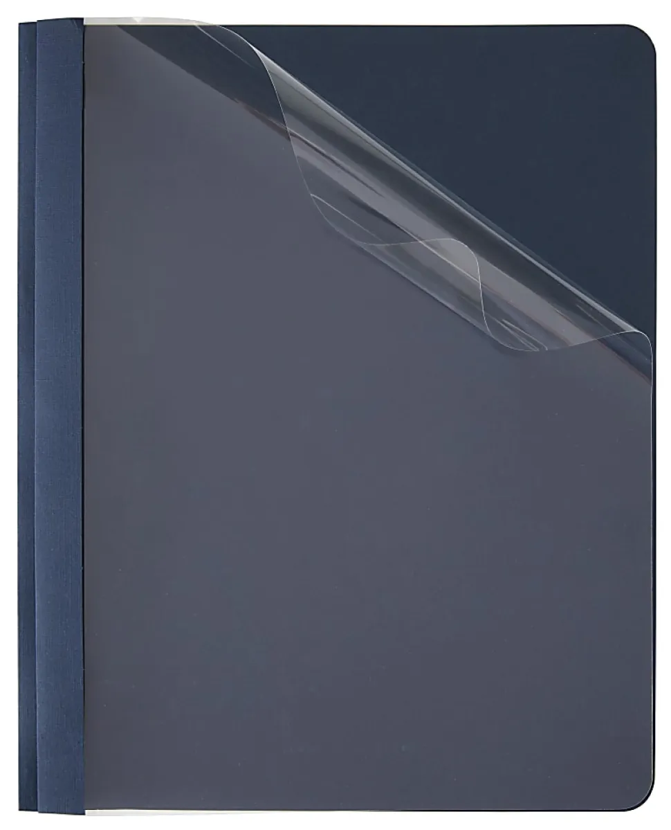 Office Depot® Brand Clear-Front Report Covers, Dark Blue, Pack Of 10