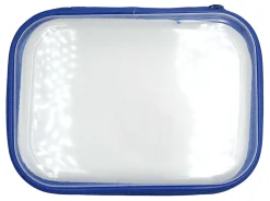 Office DepotĀ® Brand Clear Pencil Case With Trim, 9" x 6-3/4", Blue