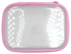 Office Depot® Brand Clear Pencil Case With Trim, 9" x 6-3/4", Iridescent With Blue Trim