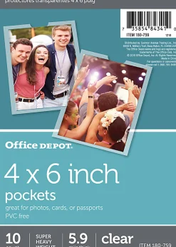 Office Depot® Brand Clear Pockets, 4" x 6", Pack Of 10