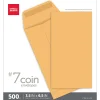 Office Depot® Brand Coin Envelopes, 3-1/2" x 6-1/2", Gummed Seal, Manila, Box Of 500