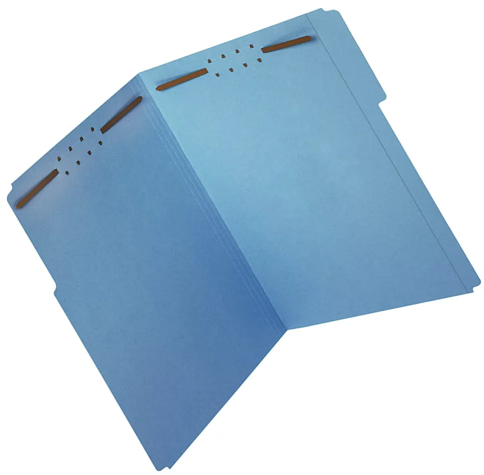Office Depot® Brand Color Fastener File Folders, Letter Size, Blue, Pack Of 50 Folders