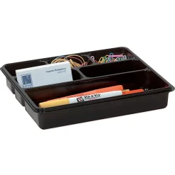 Office Depot® Brand 6-Compartment Utility Tray, 8" x 9", Black
