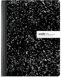 Office Depot® Brand Composition Books, 7-1/2" x 9-3/4", Wide Ruled, 100 Sheets, Black/White, Case Of 24 Notebooks