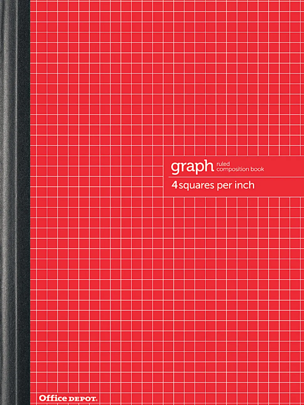 Office Depot® Brand Composition Book, 7-1/2" x 9-3/4", Quadrille Ruled, 80 Sheets, Red