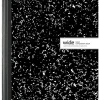 Office Depot® Brand Composition Books, 7-1/2" x 9-3/4", Wide Ruled, 100 Sheets, Black/White, Pack Of 12 Notebooks