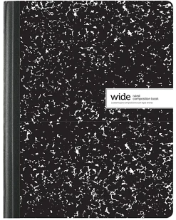 Office DepotĀ® Brand Composition Book, 7-1/2" x 9-3/4", Wide Ruled, 100 Sheets, Black/White, Pack of 3