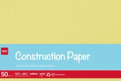 Office Depot® Brand Construction Paper, 12" x 18", 100% Recycled, Yellow, Pack Of 50 Sheets