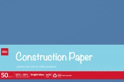 Office Depot® Brand Construction Paper, 12" x 18", 100% Recycled, Bright Blue, Pack Of 50 Sheets
