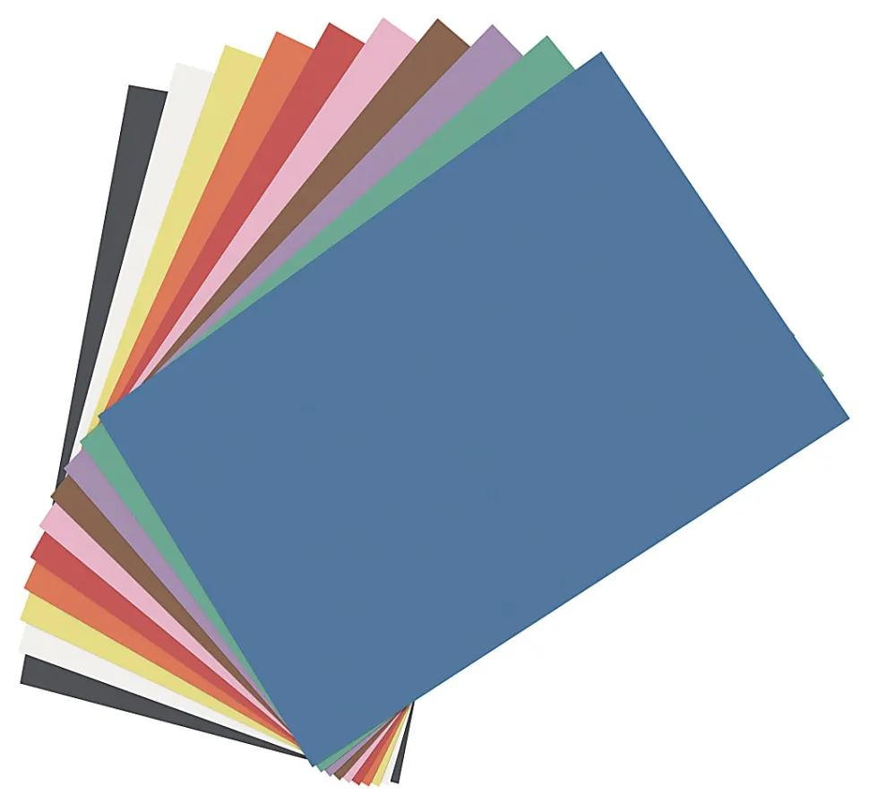 Office Depot® Brand Construction Paper, 12" x 18", 100% Recycled, Assorted Colors, Pack Of 50 Sheets