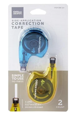 Office Depot® Brand Correction Tape With Mini-Roller Head, 394", White, Pack Of 2