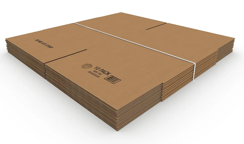 Office Depot® Brand Corrugated Boxes, 20"L x 20"W x 20"H, Kraft, Pack Of 10