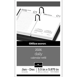 Office Depot Brand Daily Desk Calendar Refill, 3 1/2" x 6", White, January 2026 to December 2026, SP717D5026