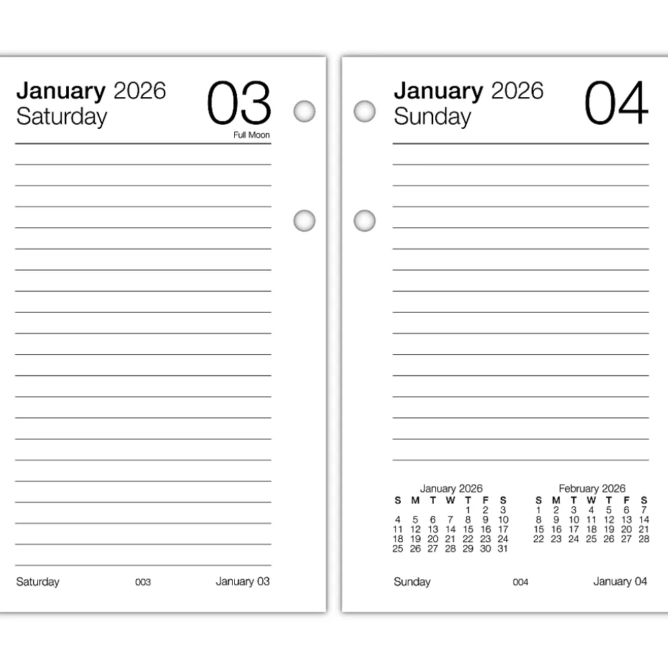 Office Depot Brand Daily Desk Calendar Refill, 3 1/2" x 6", White, January 2026 to December 2026, SP717D5026