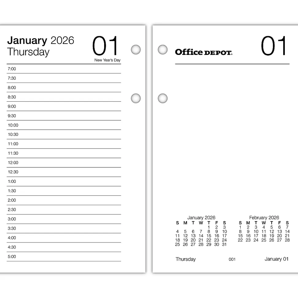Office Depot Brand Daily Desk Calendar Refill, 3 1/2" x 6", White, January 2026 to December 2026, SP717D5026