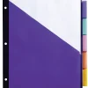 Office Depot® Brand Double Pocket Insertable Plastic Divider, 5-Tab, 8-1/2" x 11", Assorted Colors