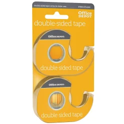 Office DepotĀ® Brand Double-Sided Tape In Dispensers, 1/2" x 400", Clear, Pack of 2 rolls