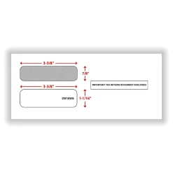 Office Depot® Brand Double-Window Self-Seal Envelopes For 1099-NEC 3-Up Tax Forms, 8-3/8"W x 3-7/8"H, Pack Of 25 Envelopes
