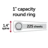 Office Depot® Brand Durable Reference 3-Ring Binder, 1" Round Rings, Red