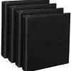 Office Depot® Brand Durable View 3-Ring Binder, 1 1/2" Round Rings, Black, Pack Of 4