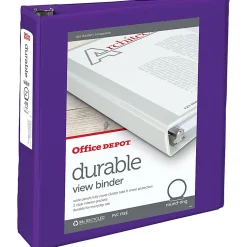 Office Depot® Brand Durable View 3-Ring Binder, 2" Round Rings, Purple