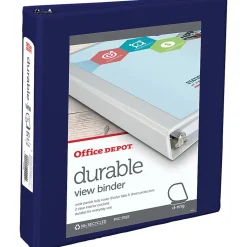 Office Depot® Brand Durable View 3-Ring Binder, 1 1/2" D-Rings, Blue