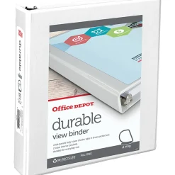 Office DepotĀ® Brand Durable View 3-Ring Binder, 1 1/2" D-Rings, Black