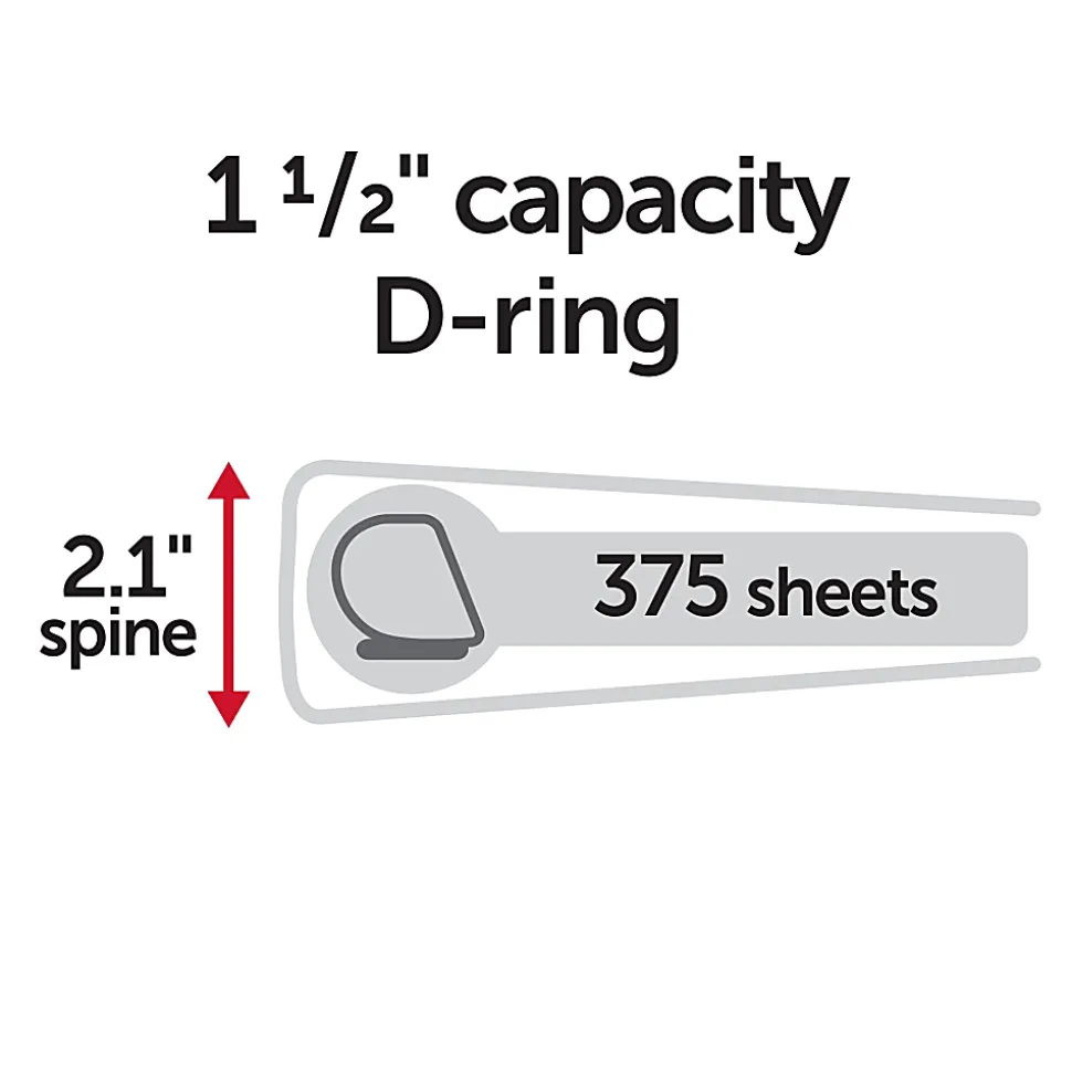 Office Depot® Brand Durable View 3-Ring Binder, 1 1/2" Slant Rings, White