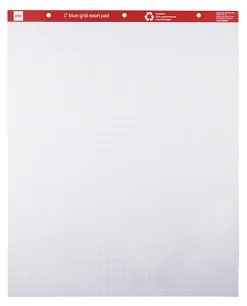 Office Depot® Brand Easel Pads, 27" x 34", 1" Blue Grid, 50 Sheets, 30% Recycled, Pack Of 2