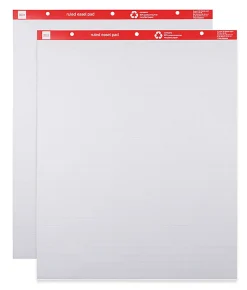 Office Depot® Brand Easel Pads, 27" x 34", Ruled, 50 Sheets, 30% Recycled, White, Pack Of 2