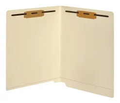 Office Depot® Brand End Tab Fastener Folders, 2 Bonded Fasteners, Straight-Cut Tabs, Letter Size, Manila, Box Of 50
