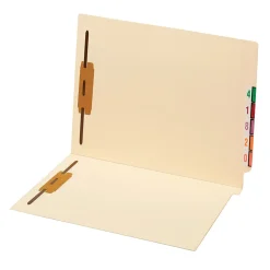 Office Depot® Brand End Tab Fastener Folders, 2 Bonded Fasteners, Straight-Cut Tabs, Letter Size, Manila, Box Of 50