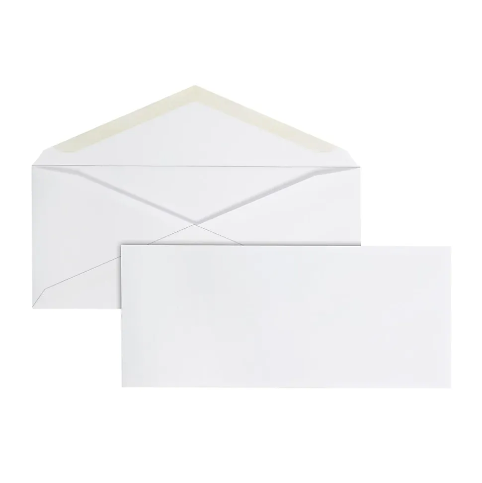 Office Depot® Brand #9 Envelopes, 3-7/8" x 8-7/8", Gummed Seal, White, Box Of 500