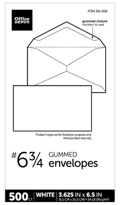 Office Depot® Brand Envelopes, 3-5/8